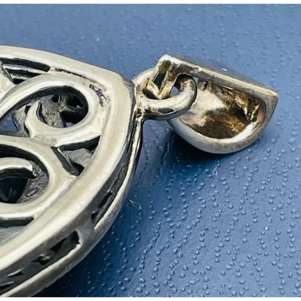 Sterling Silver Sapphire Pendant 7.00 CT Trillion Cut 1.65